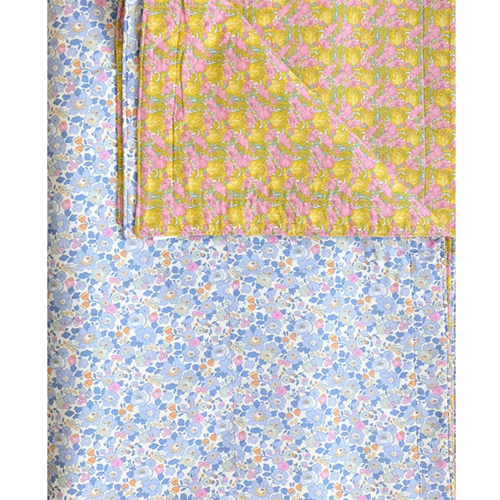BETSY & CLEMENTINA Liberty Reversible Stitch Border Bedspread Coco & Wolf