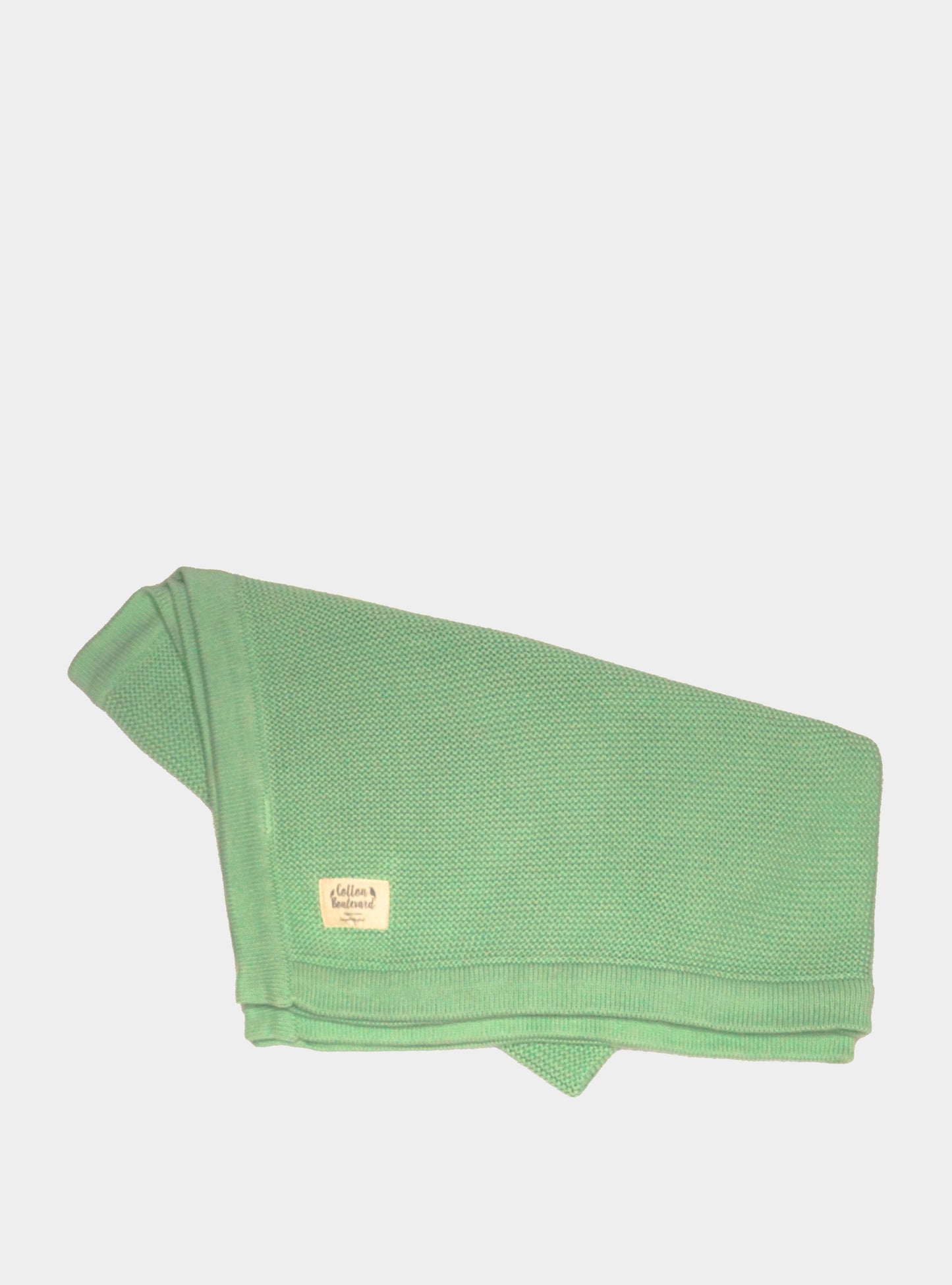 Sage Green Organic Cotton Knitted Blanket – 100 X 80cm Cotton Boulevard