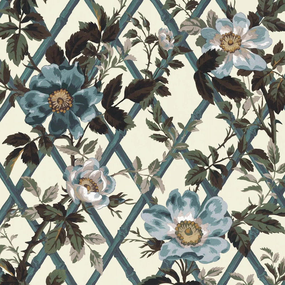 BRYHER ROSE Wallpaper - Lapis Blue House of Hackney