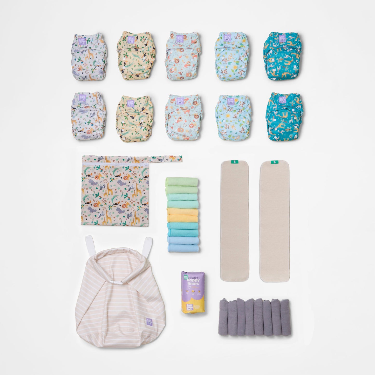 The Essentials Reusable Nappy Bundle in Wild Life Bambino Mio (UK)
