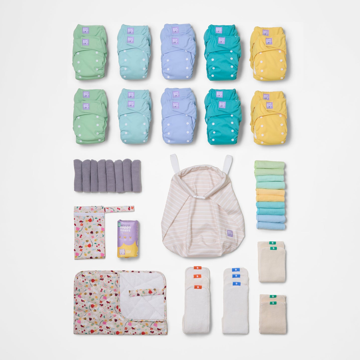 The Everything Reusable Nappy Bundle in Pastels Bambino Mio (UK)