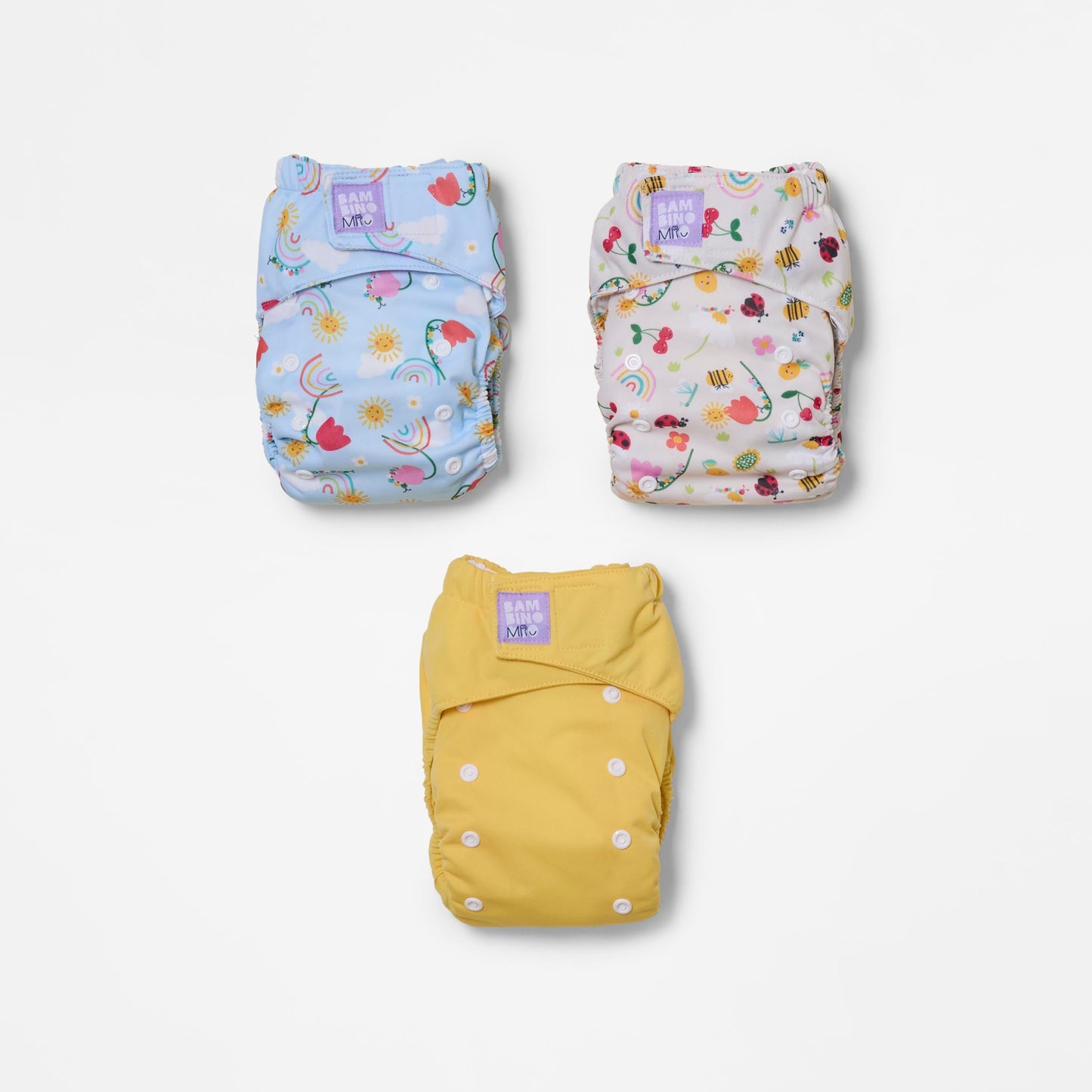 Revolutionary Try-Me-Trio Reusable Nappy Bundle in Garden Party Bambino Mio (UK)