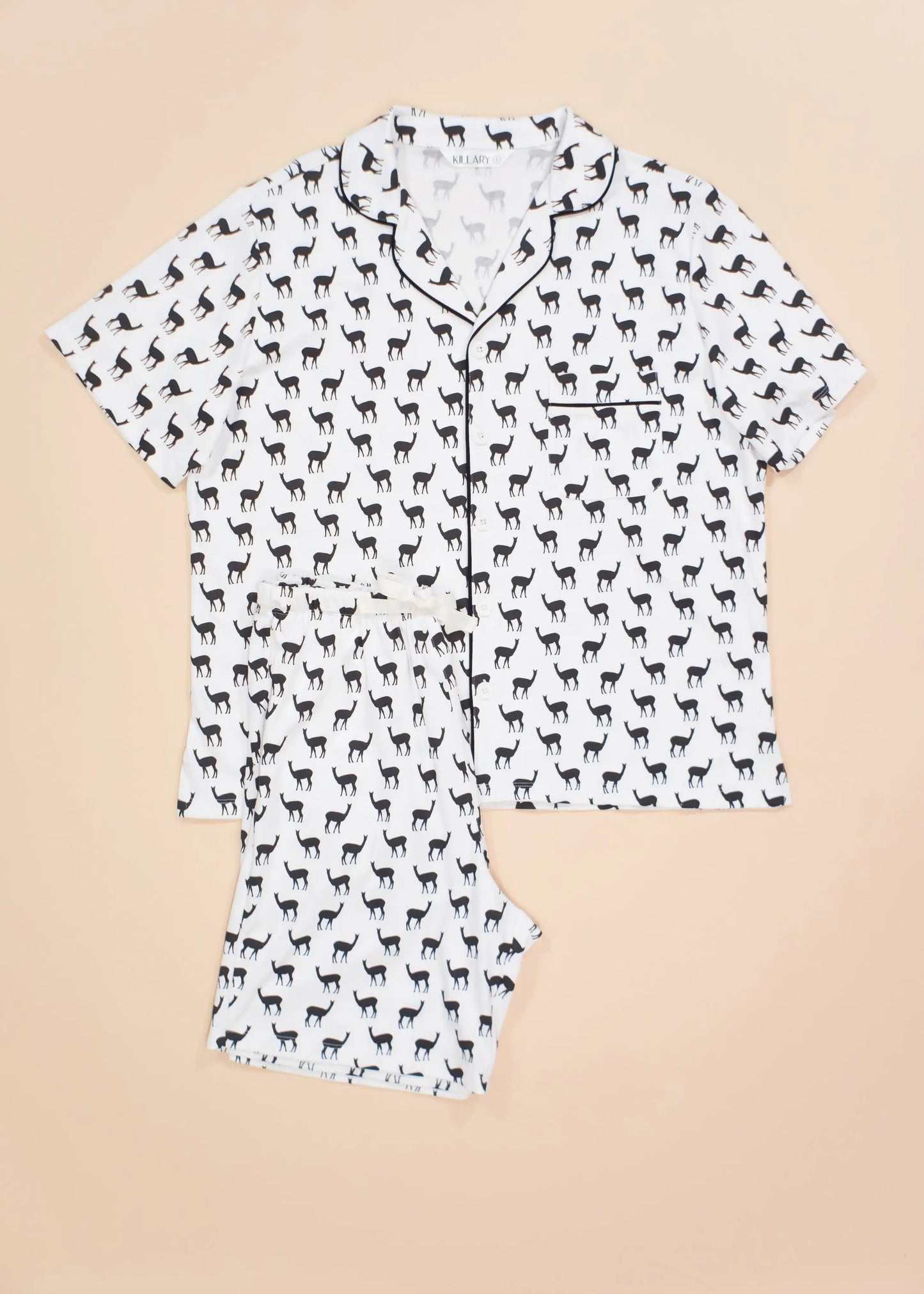 B&W vicunas Mens Pima Cotton Short Sleeve Pyjama Short Set killarysleepwear