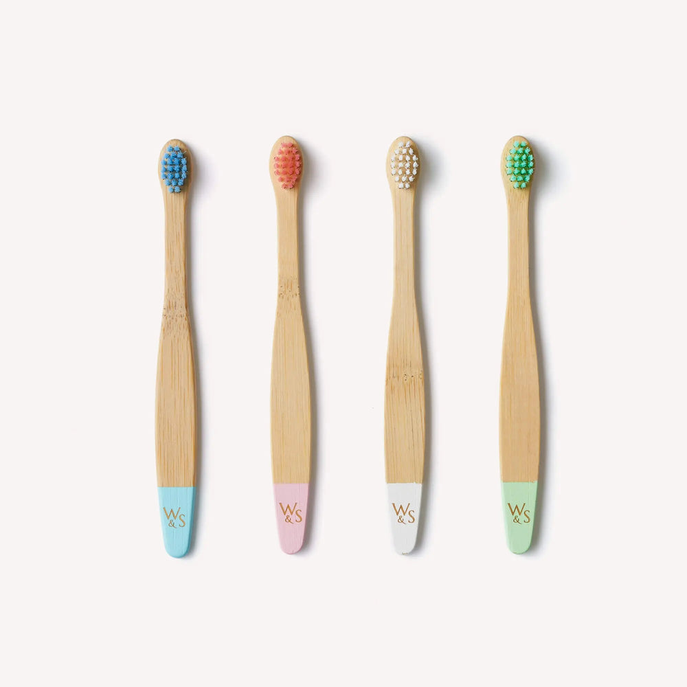 Baby Bamboo Toothbrush - 4 Pack - Extra Soft Bristles Wild And Stone
