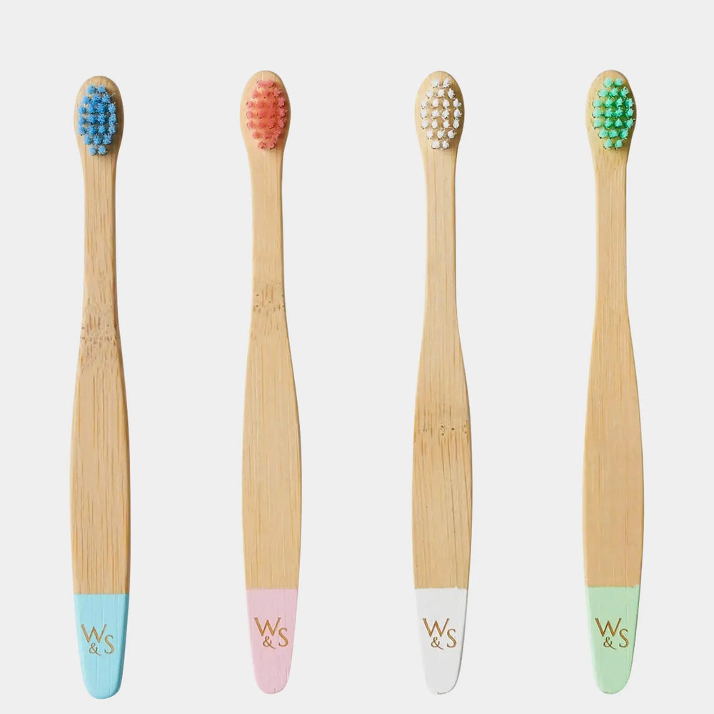Baby Bamboo Toothbrush - 4 Pack - Extra Soft Bristles Wild And Stone