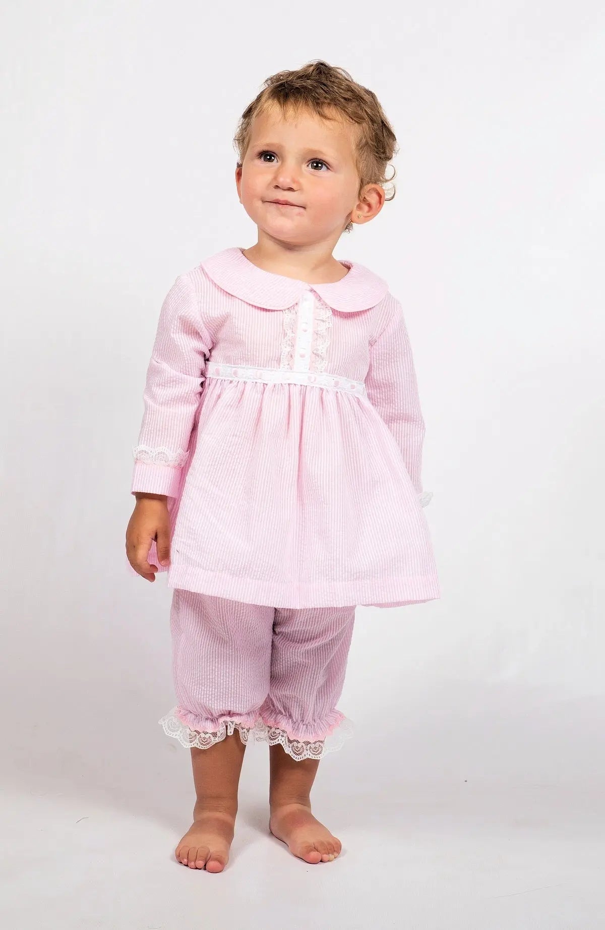 Baby Cotton Pink Stripe Pyjama Trouser Set BEAU KiD