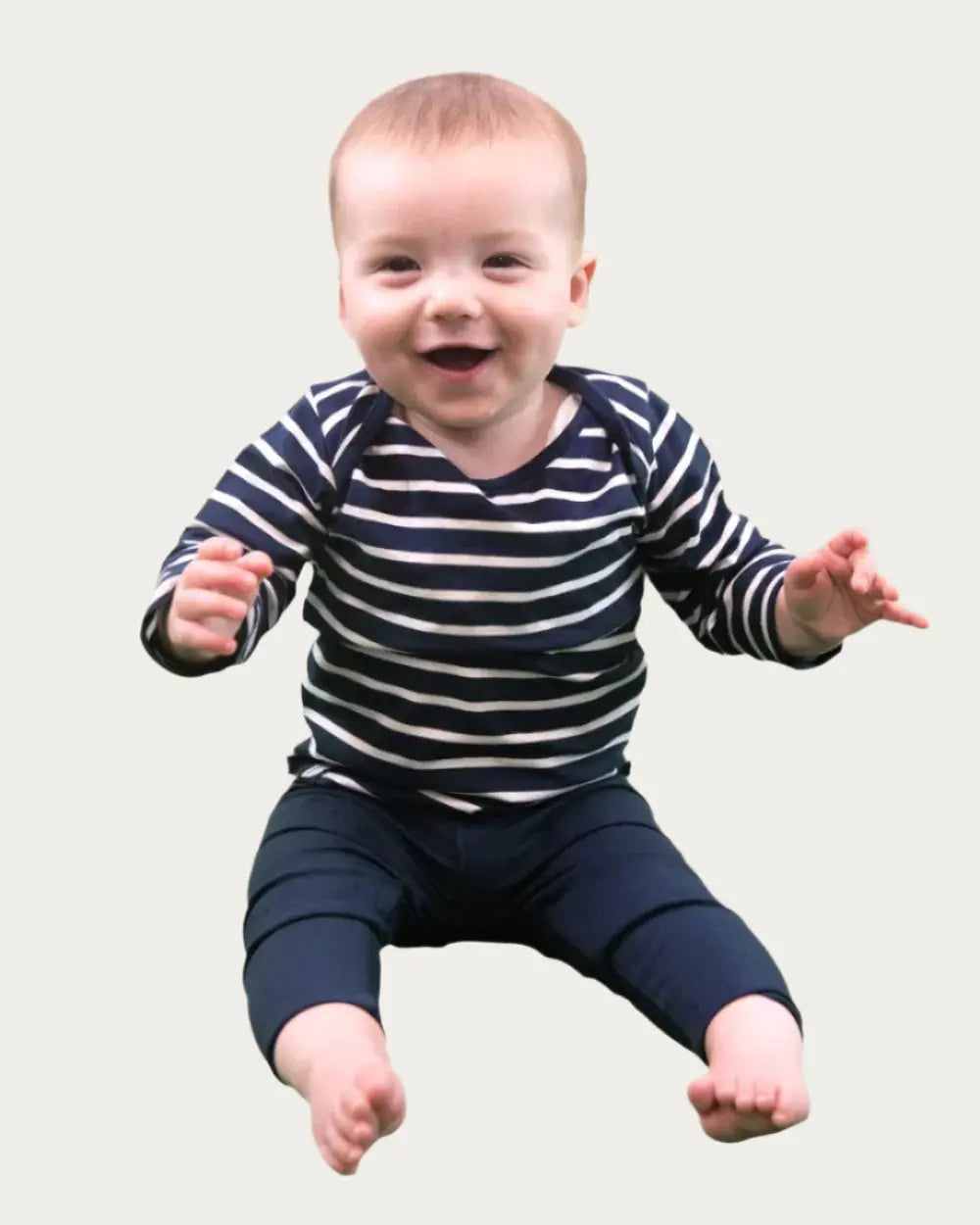 Baby Long Sleeve T-shirt in Navy Stripes Bshirt
