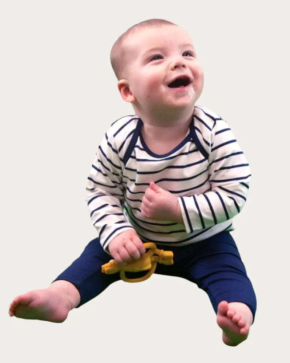 Baby Long Sleeve T-shirt in White Stripes Bshirt
