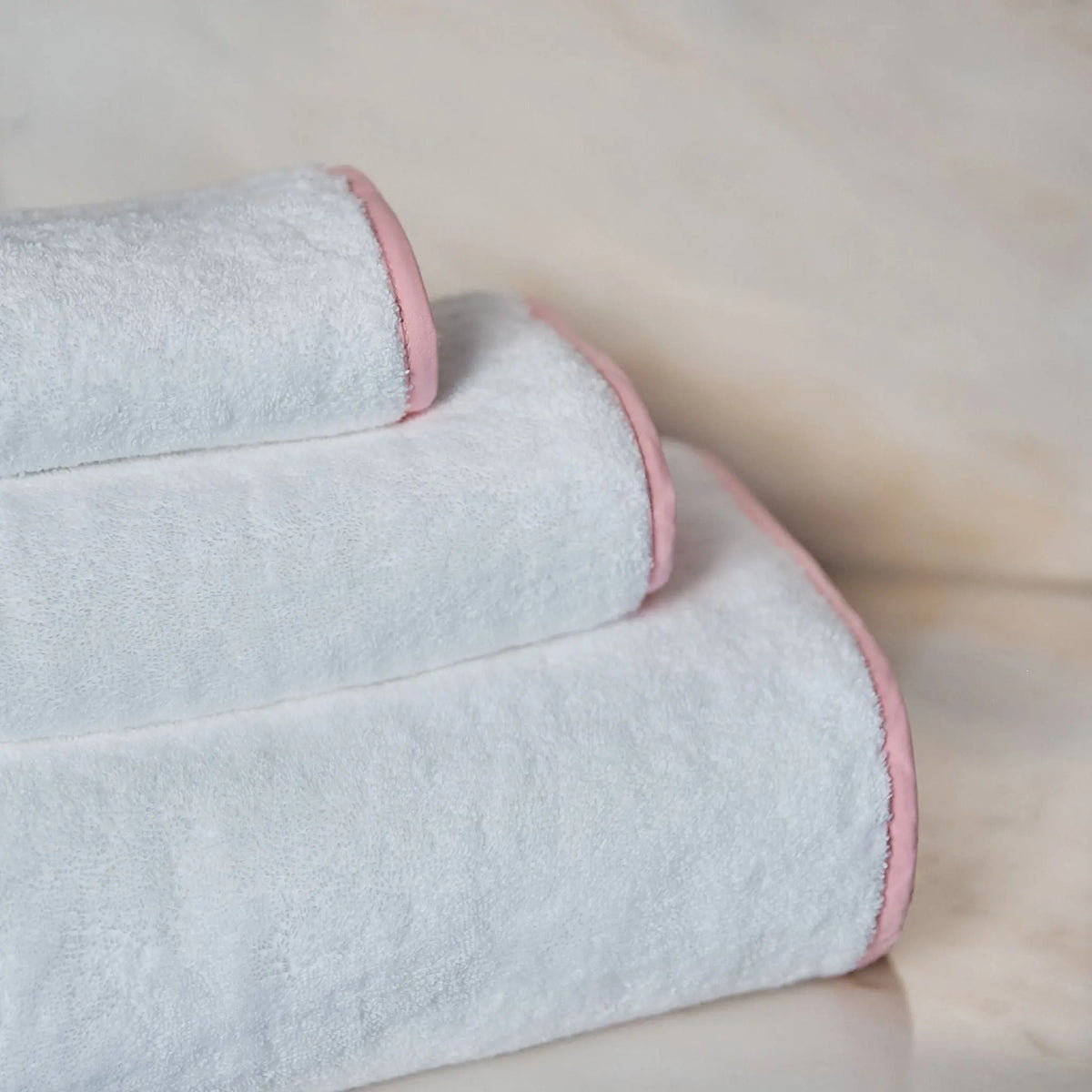 Baby pink Mira Bath Towels Torres Novas UK