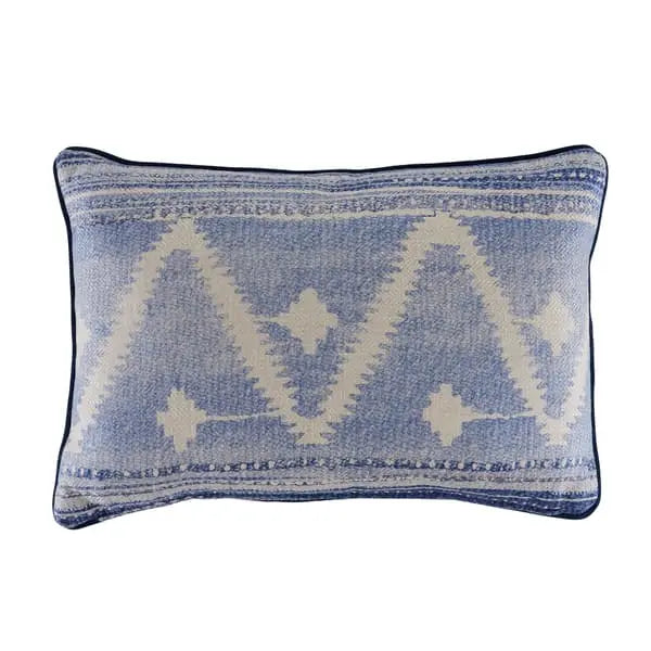 Babylon Denim, Sustainable Feather, Cushion Linen Blend Ikat & Stripe Andrew Martin