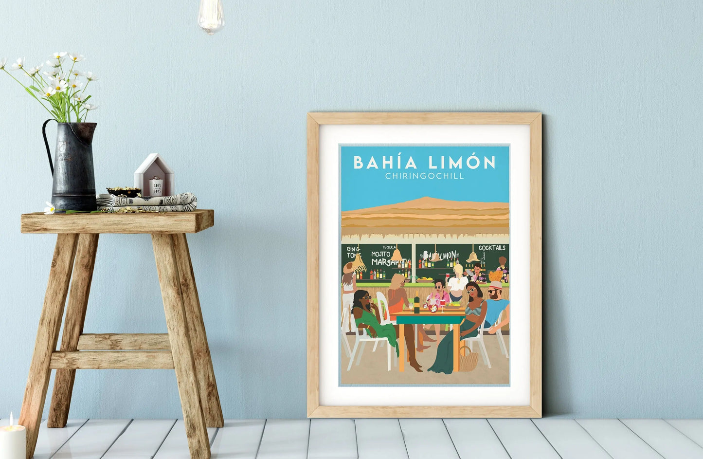 Bahía Limón Chiringochill Travel art by SAX Doodle