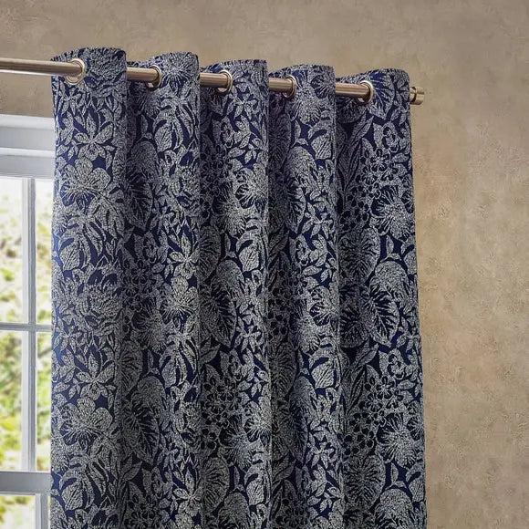 Bali Midnight Eyelet Curtains Dunelm