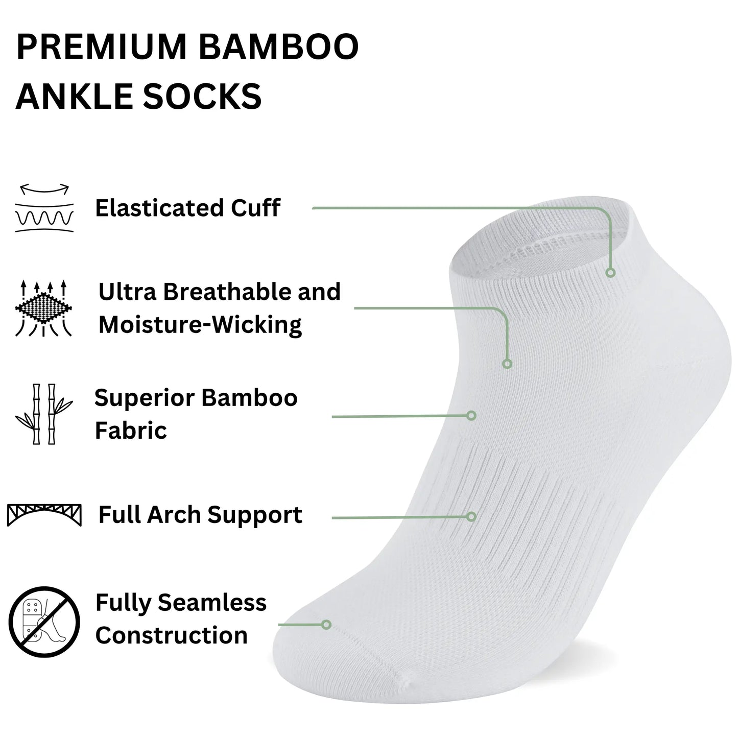Bamboo Ankle Socks Panda Food Bamboo Socks