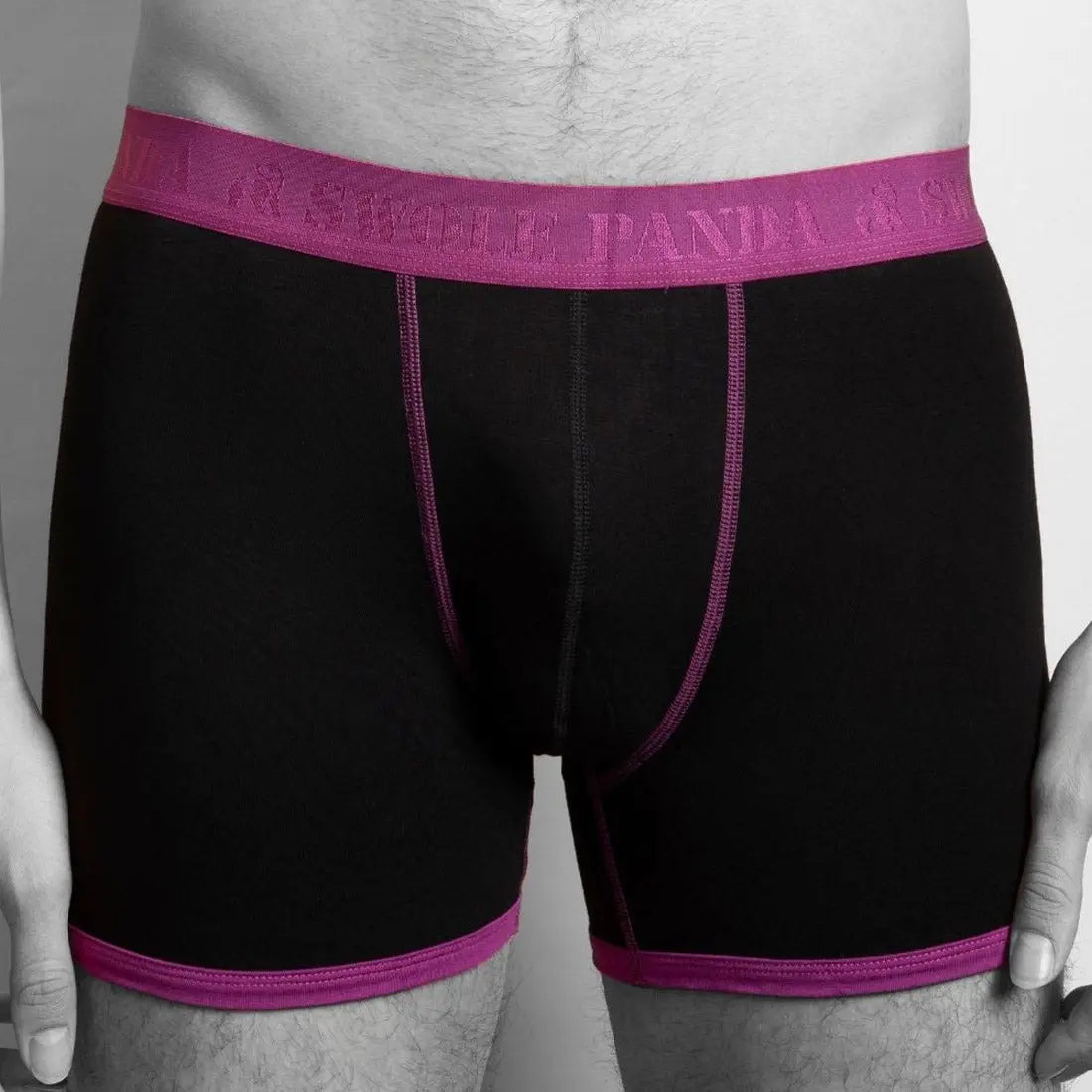 Bamboo Boxers - Navy / Purple Band Swole Panda