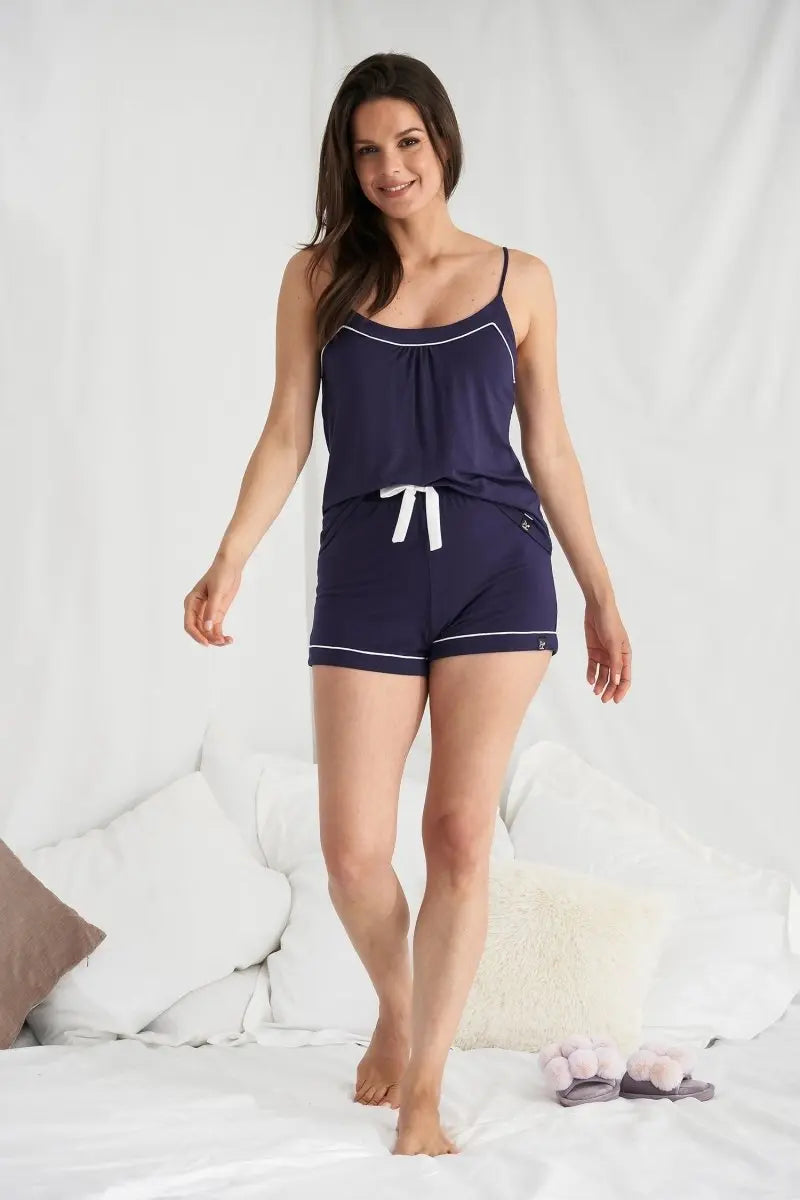 Bamboo Cami Short Pyjama Set in Midnight Pretty You London