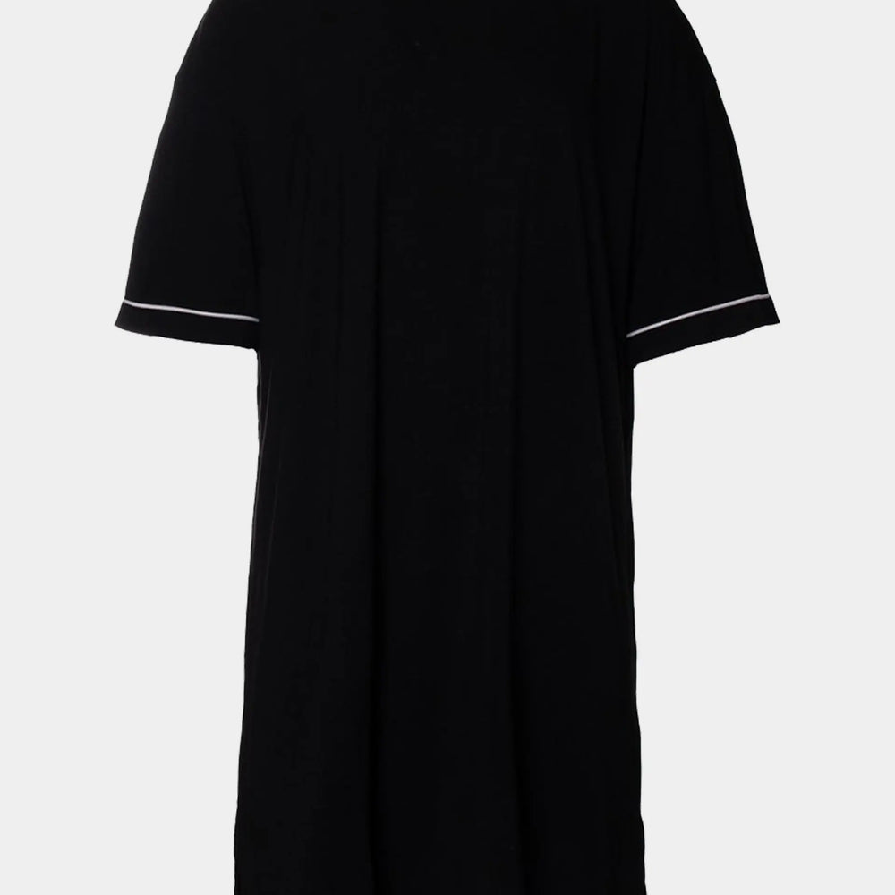 Bamboo Classic Tee Dress in Black Pretty You London