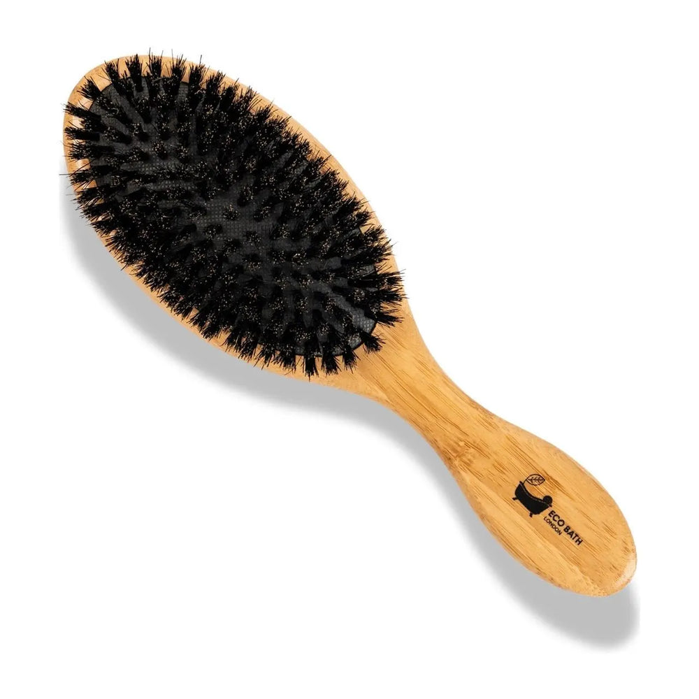 Bamboo Hair Brush with Boar Bristles - Eco-Friendly Detangling Hairbrush for All Hair Types Eco Bath London