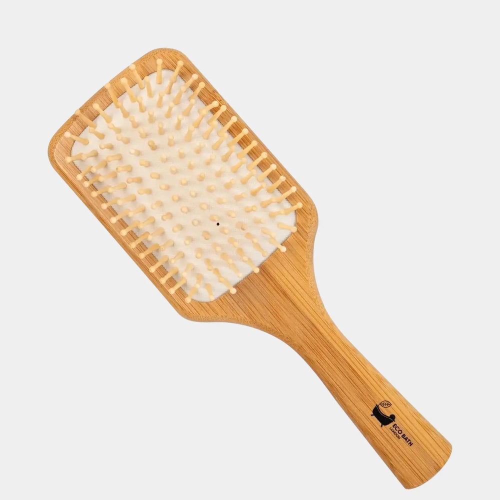 Bamboo Hairbrush with Wooden Pins - Eco-Friendly Paddle Detangler for Long, Thick, and Curly Hair Eco Bath London