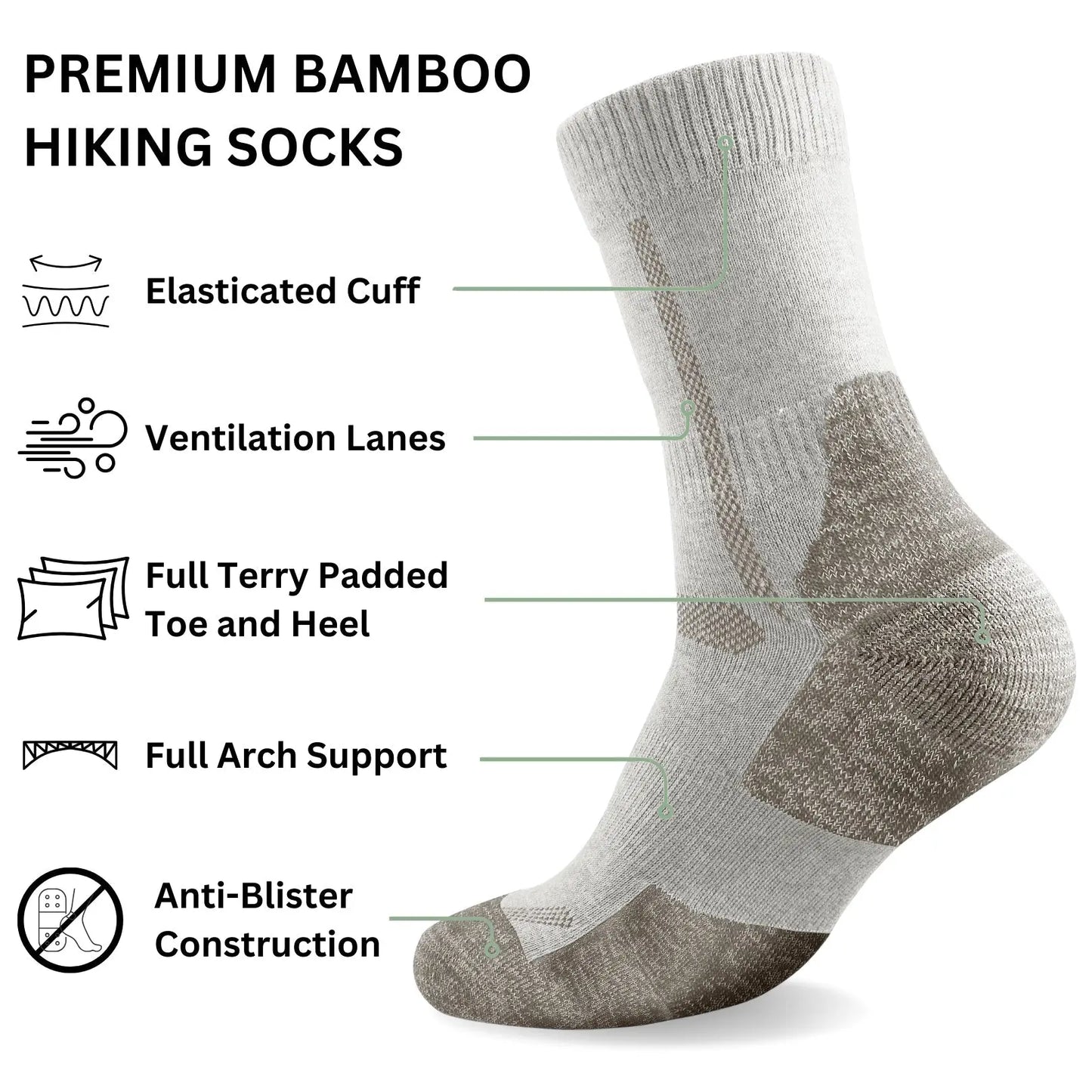 Bamboo Hiking Socks Panda Food Bamboo Socks
