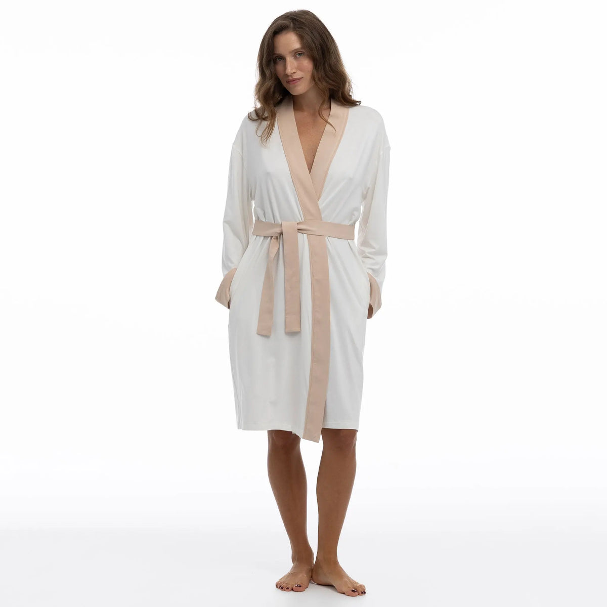 Currant Bamboo Robe Unbleached Cotton Bamboo Kimono Robe – Myza