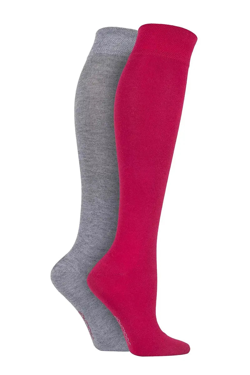 Bamboo Knee High Socks with Smooth Toe Seams Alpine Red LazyPanda