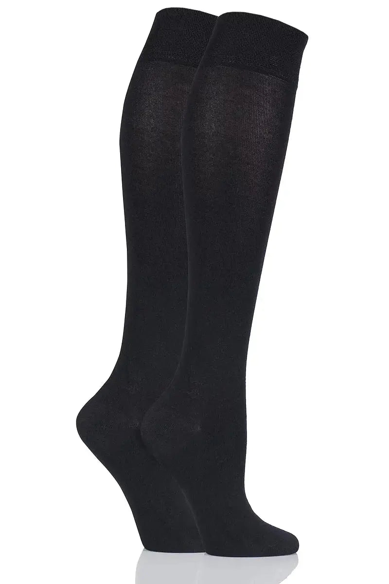 Bamboo Knee High Socks with Smooth Toe Seams Black LazyPanda
