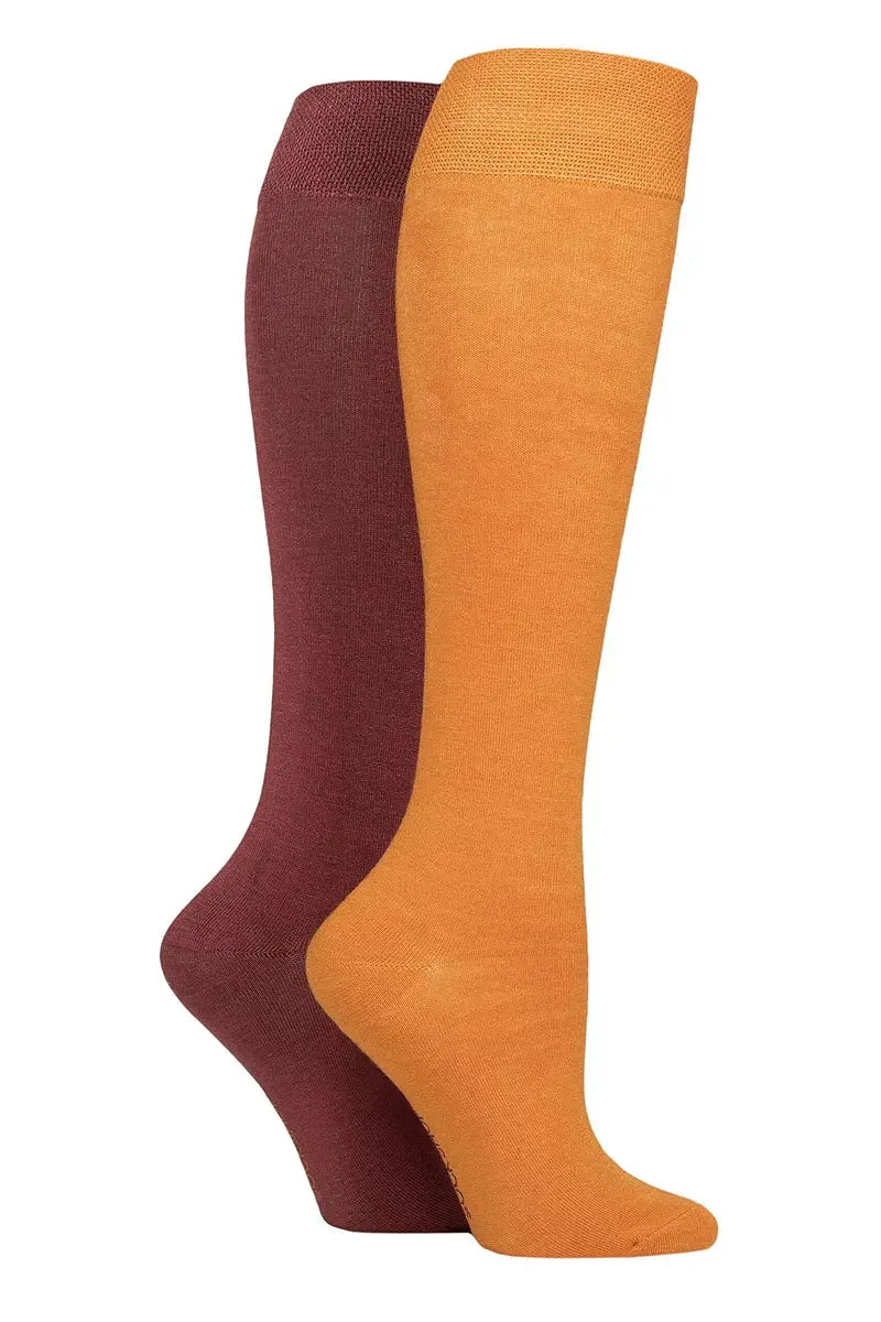Bamboo Knee High Socks with Smooth Toe Seams Marmalade LazyPanda
