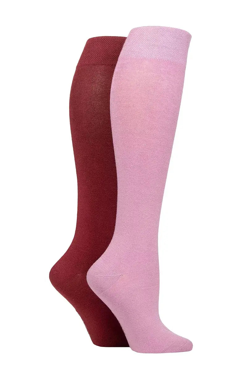 Bamboo Knee High Socks with Smooth Toe Seams Smokey Pink LazyPanda