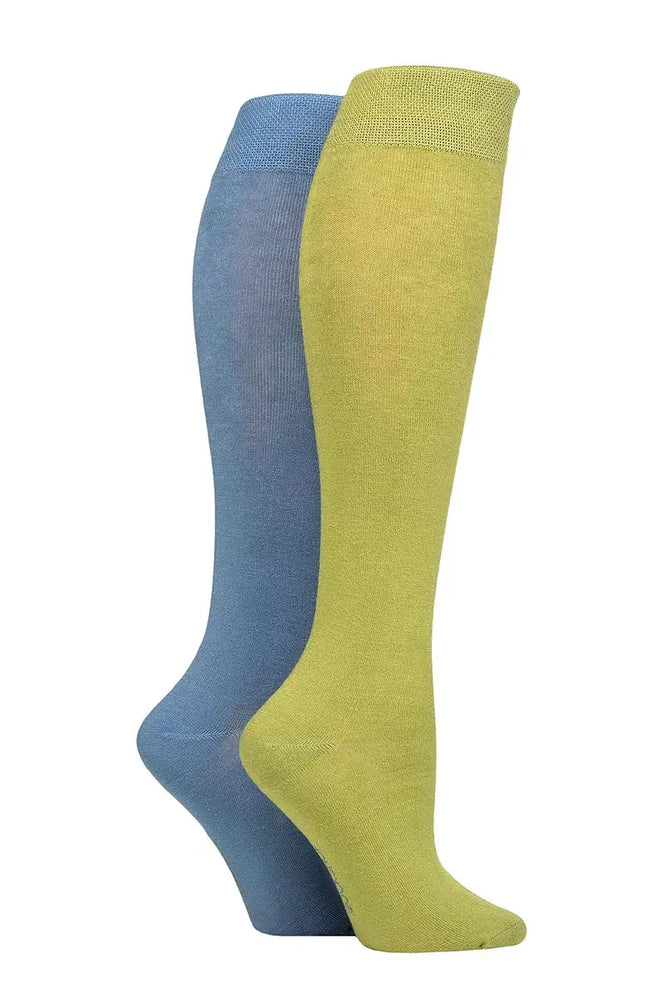 Bamboo Knee High Socks with Smooth Toe Seams Spanish Moss LazyPanda