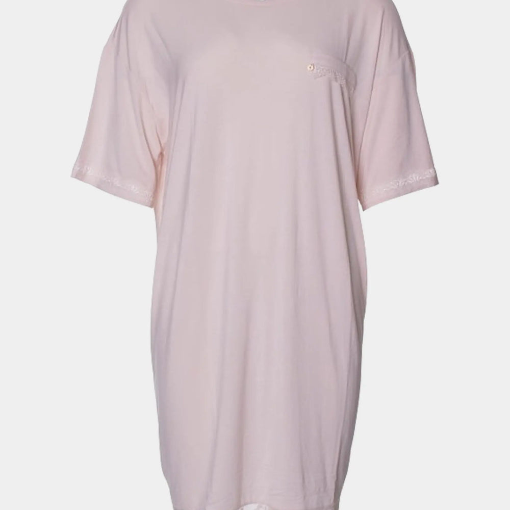 Bamboo Lace Tee Dress in Powder Puff Pretty You London