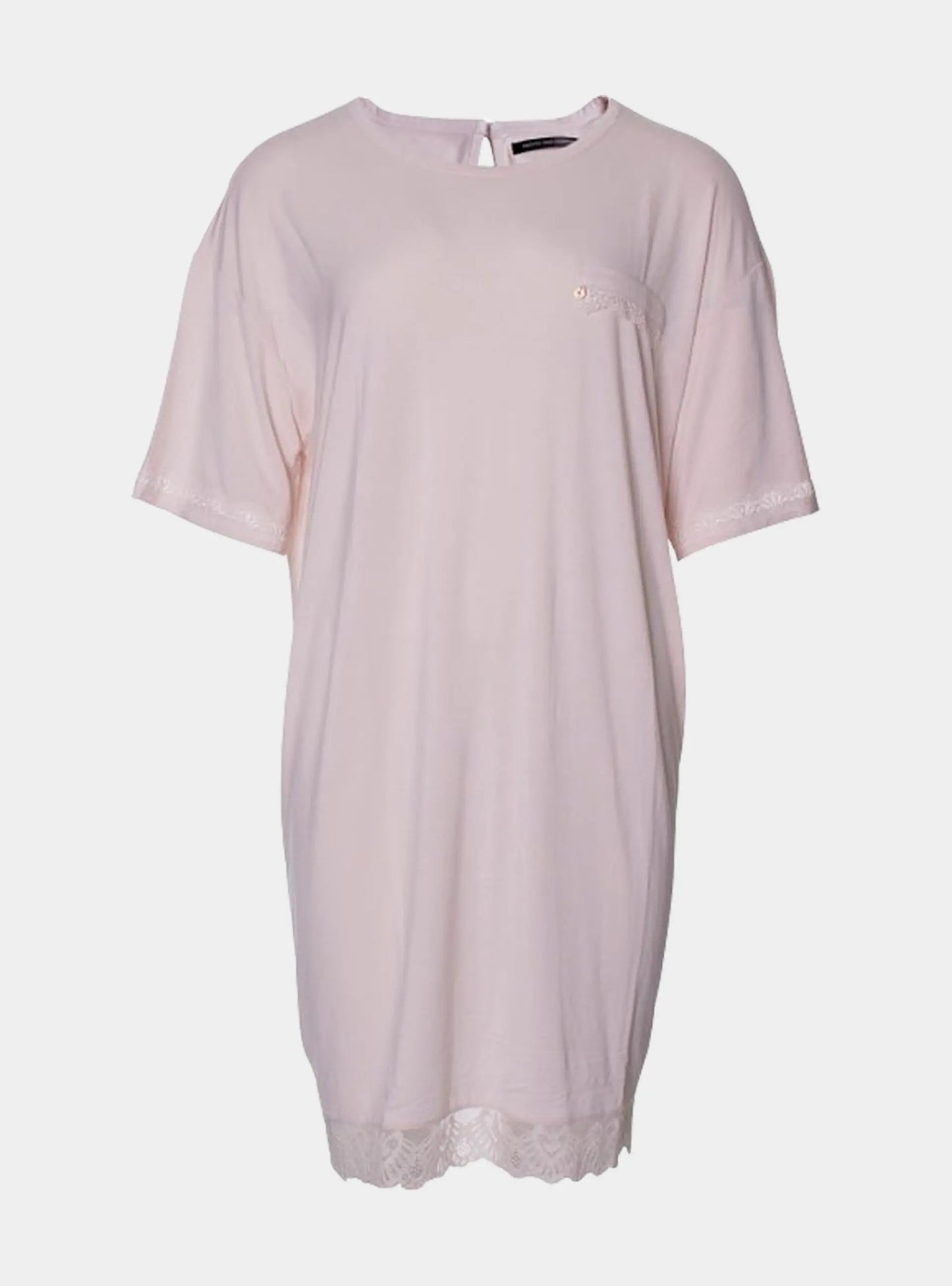 Bamboo Lace Tee Dress in Powder Puff Pretty You London