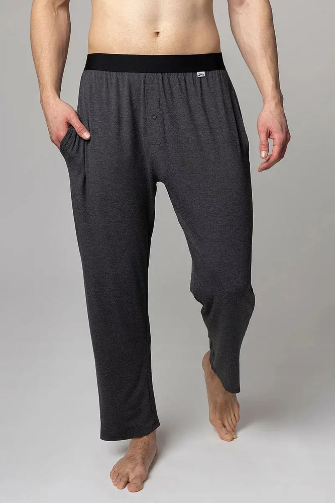 Bamboo Loungewear Mens Classic Bottoms Dark Charcoal LazyPanda