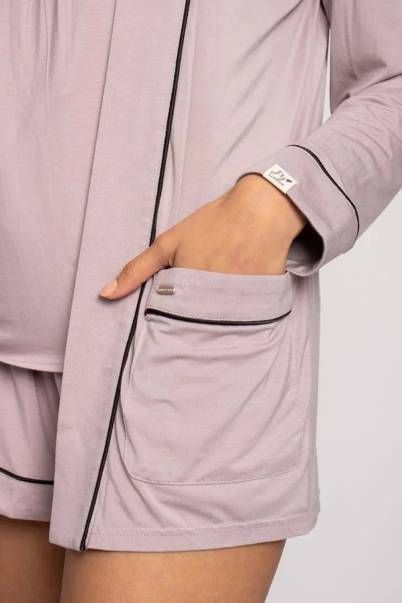 Bamboo Nightwear Jacket in Oyster Pretty You London