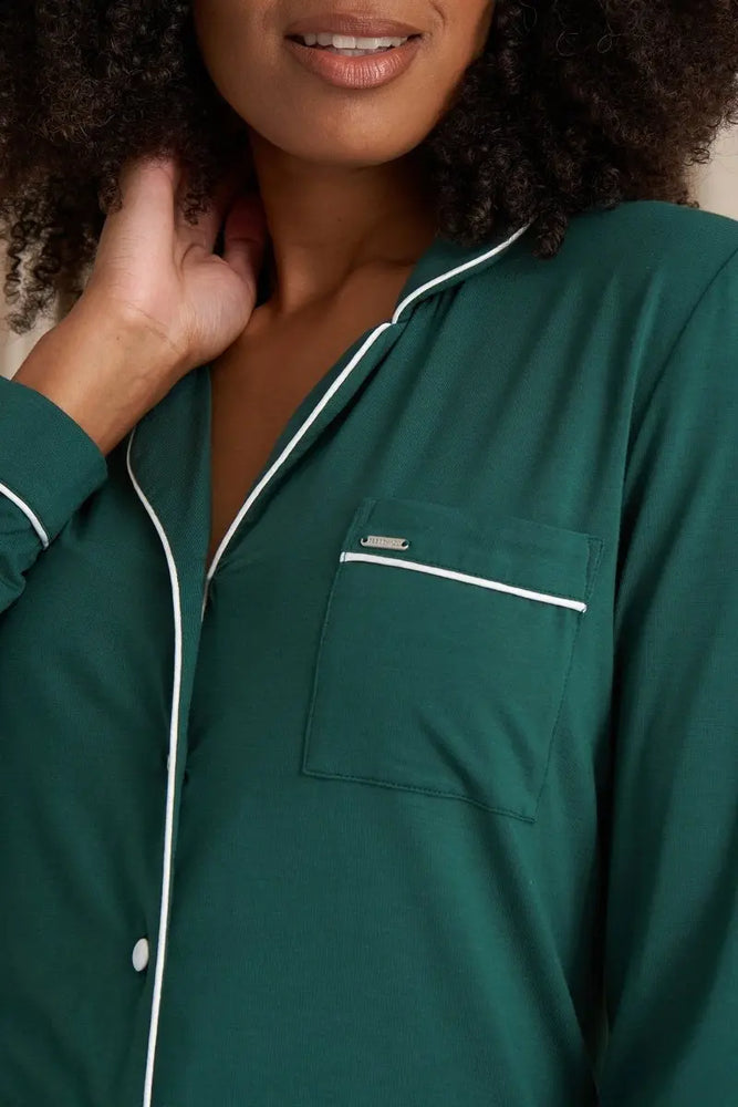 Bamboo Pyjama Set in Green Pretty You London
