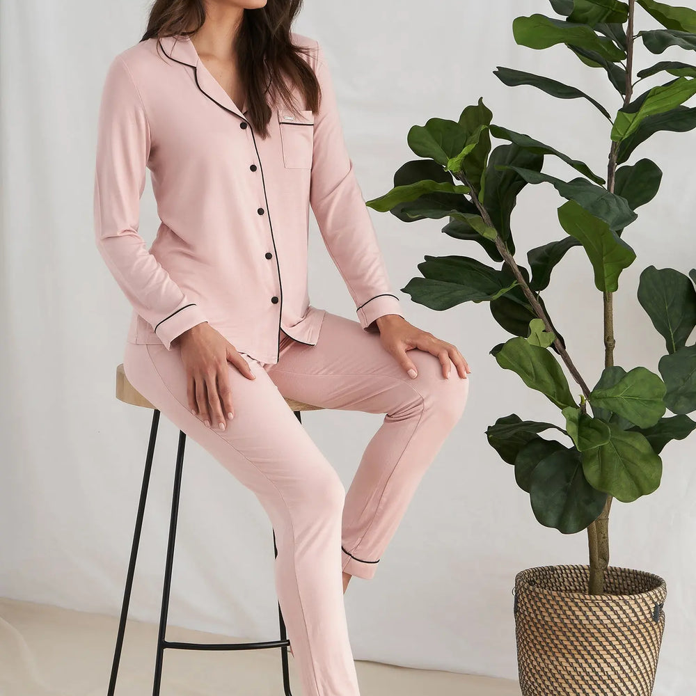 Bamboo Pyjama Set in Pink Pretty You London