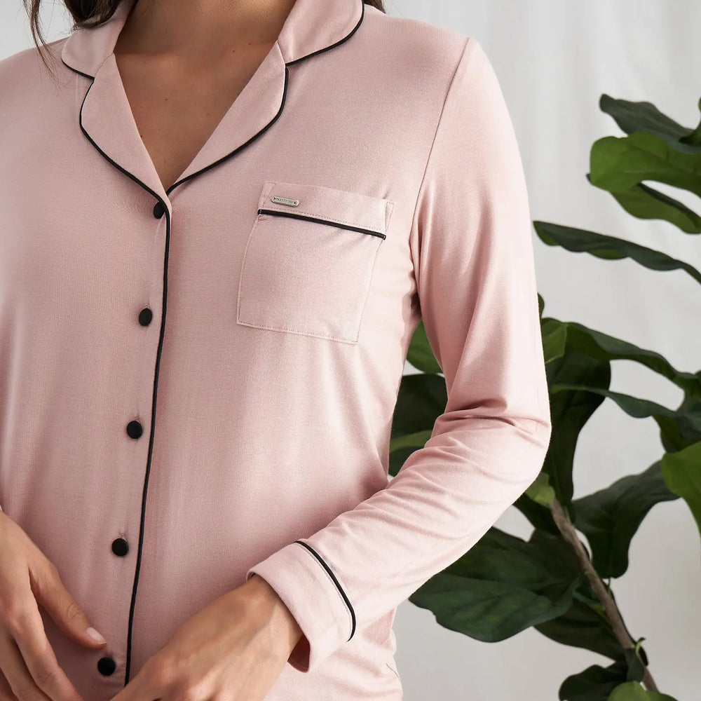 Bamboo Pyjama Set in Pink Pretty You London