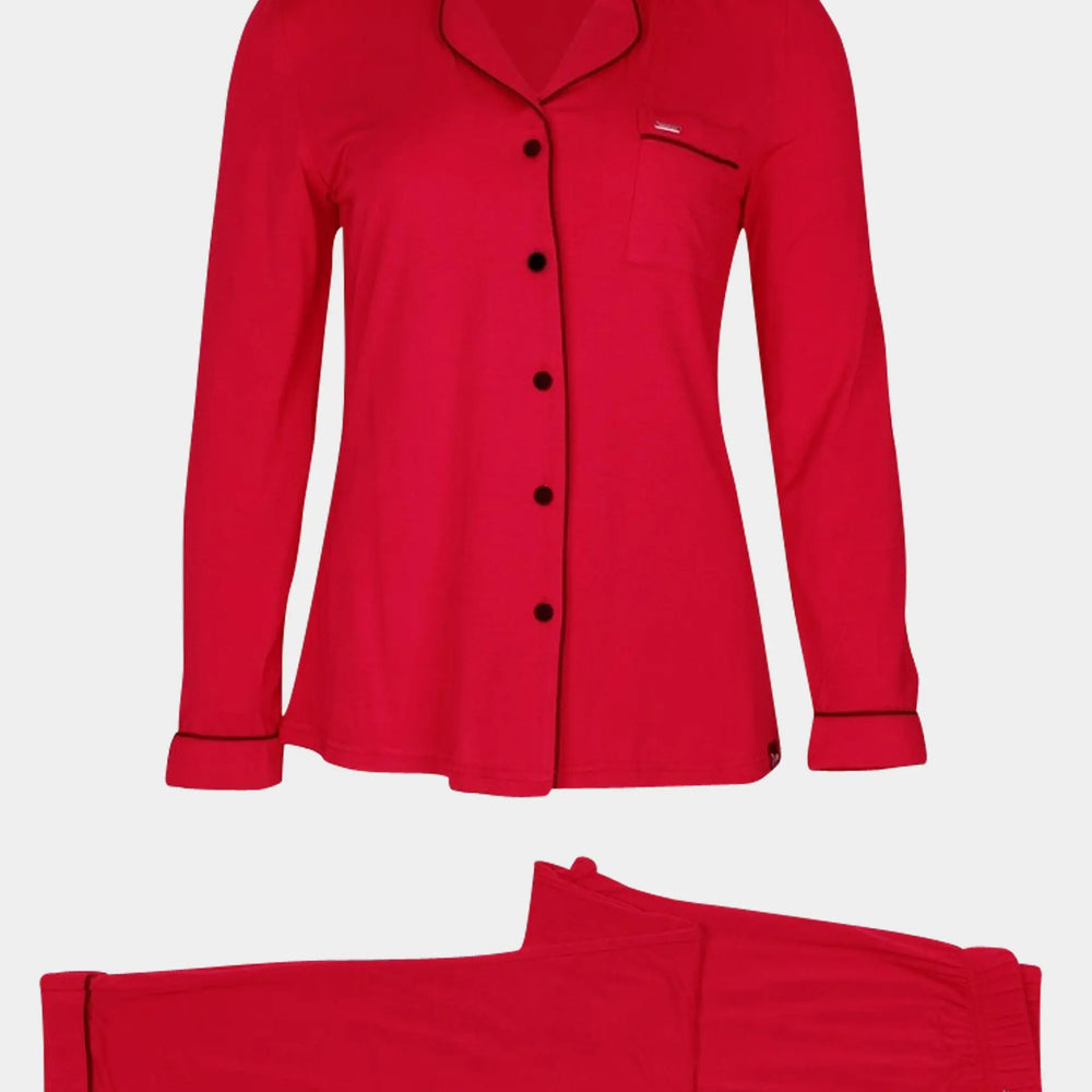 Bamboo Pyjama Set in Red Pretty You London
