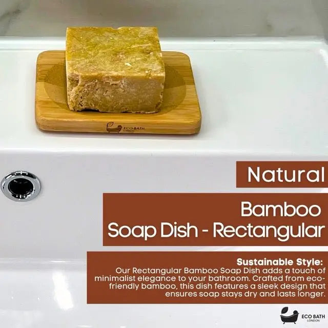 Bamboo Rectangle Soap Dish Eco Bath London