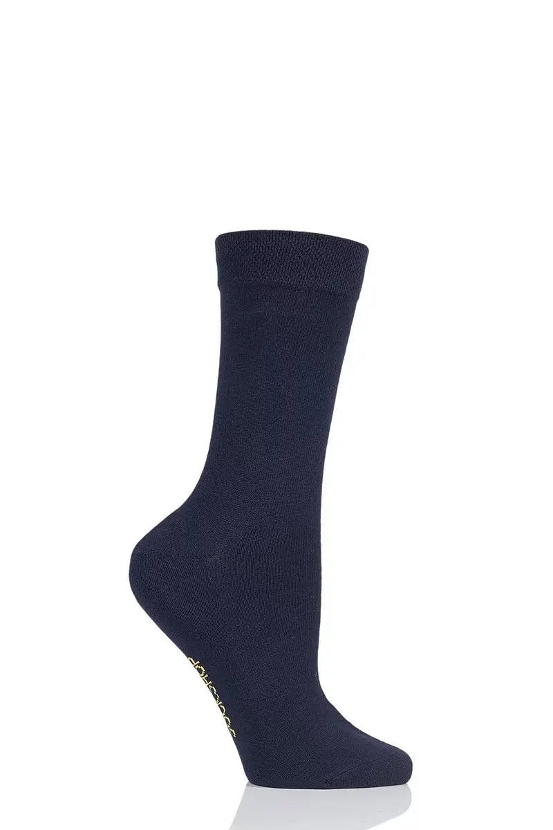 Bamboo Socks with Smooth Toe Seams In The Navy LazyPanda