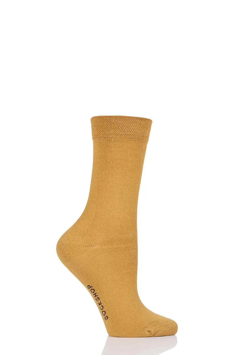 Bamboo Socks with Smooth Toe Seams Mellow Yellow LazyPanda