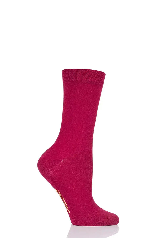 Bamboo Socks with Smooth Toe Seams Raspberry Beret LazyPanda