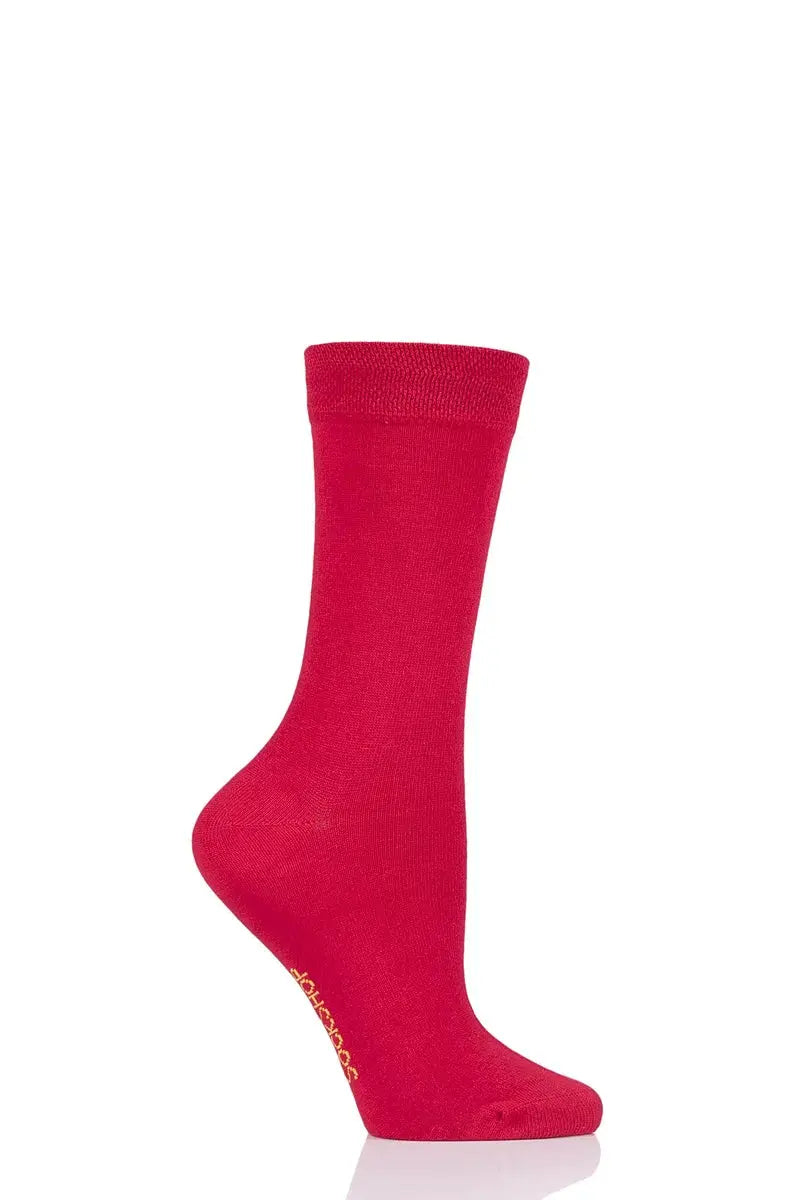 Bamboo Socks with Smooth Toe Seams Redder than Red LazyPanda