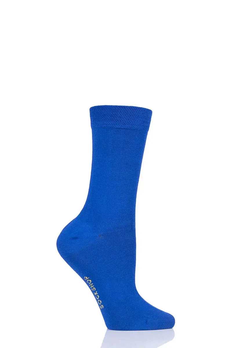 Bamboo Socks with Smooth Toe Seams True Blue LazyPanda