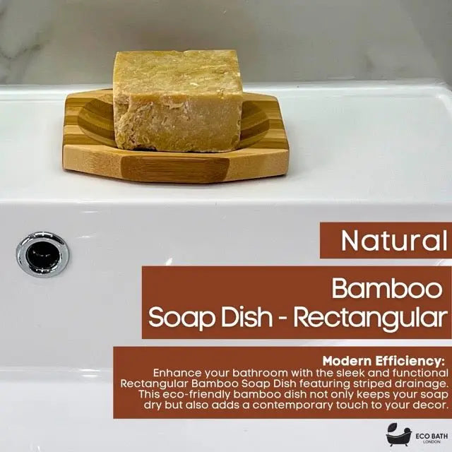 Bamboo Stripes Rectangle Soap Dish Eco Bath London