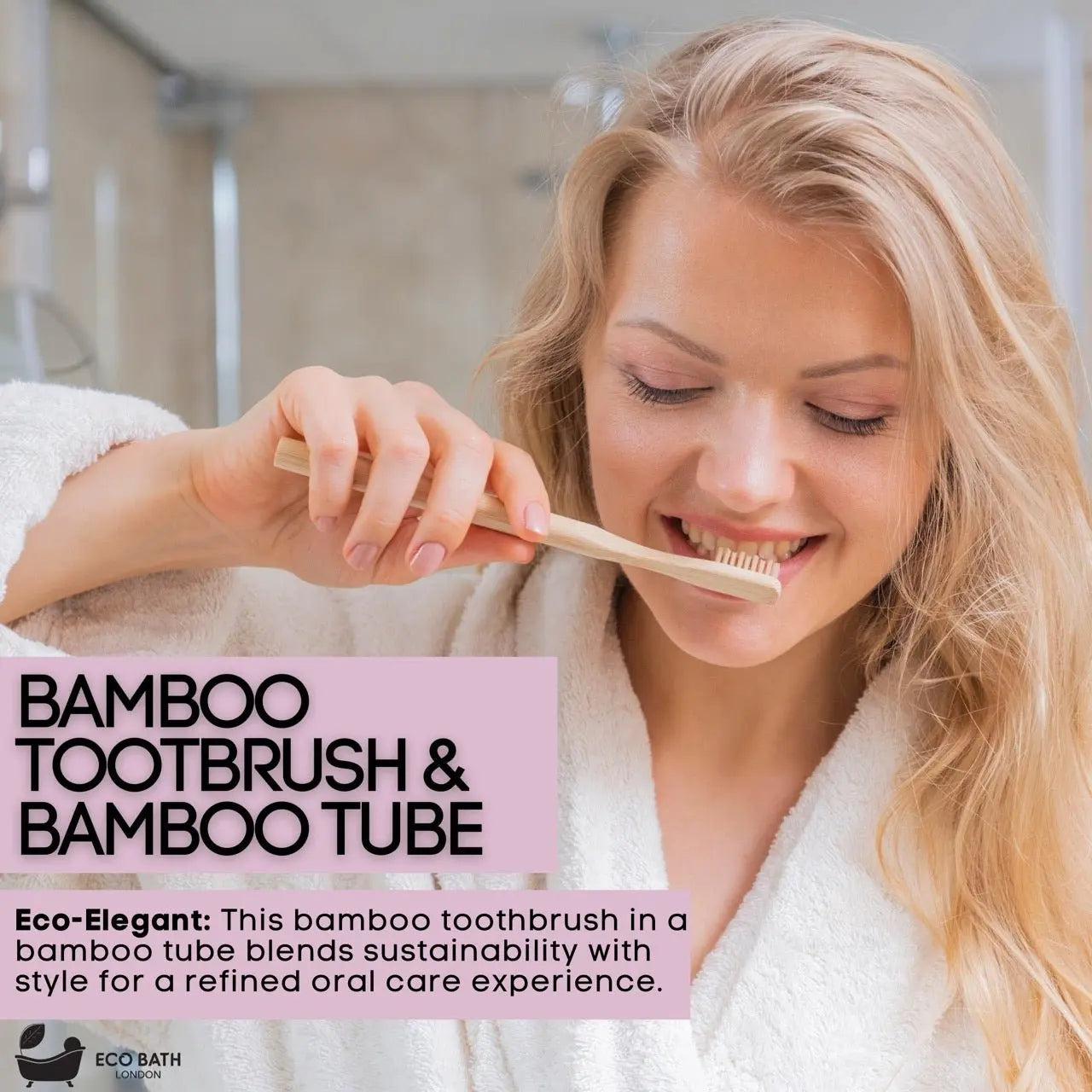 Bamboo Toothbrush in Bamboo Tube Travel Case Eco Bath London