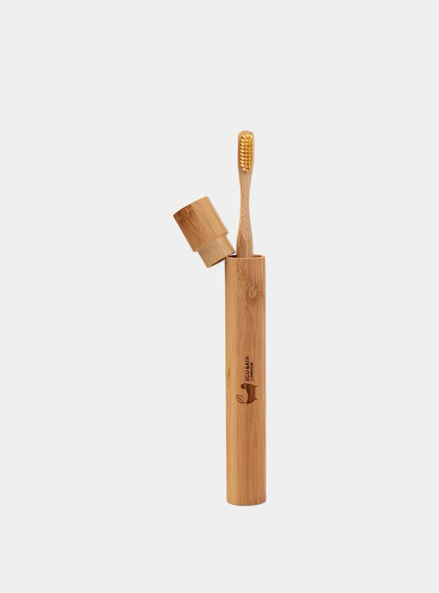 Bamboo Toothbrush in Bamboo Tube Travel Case Eco Bath London