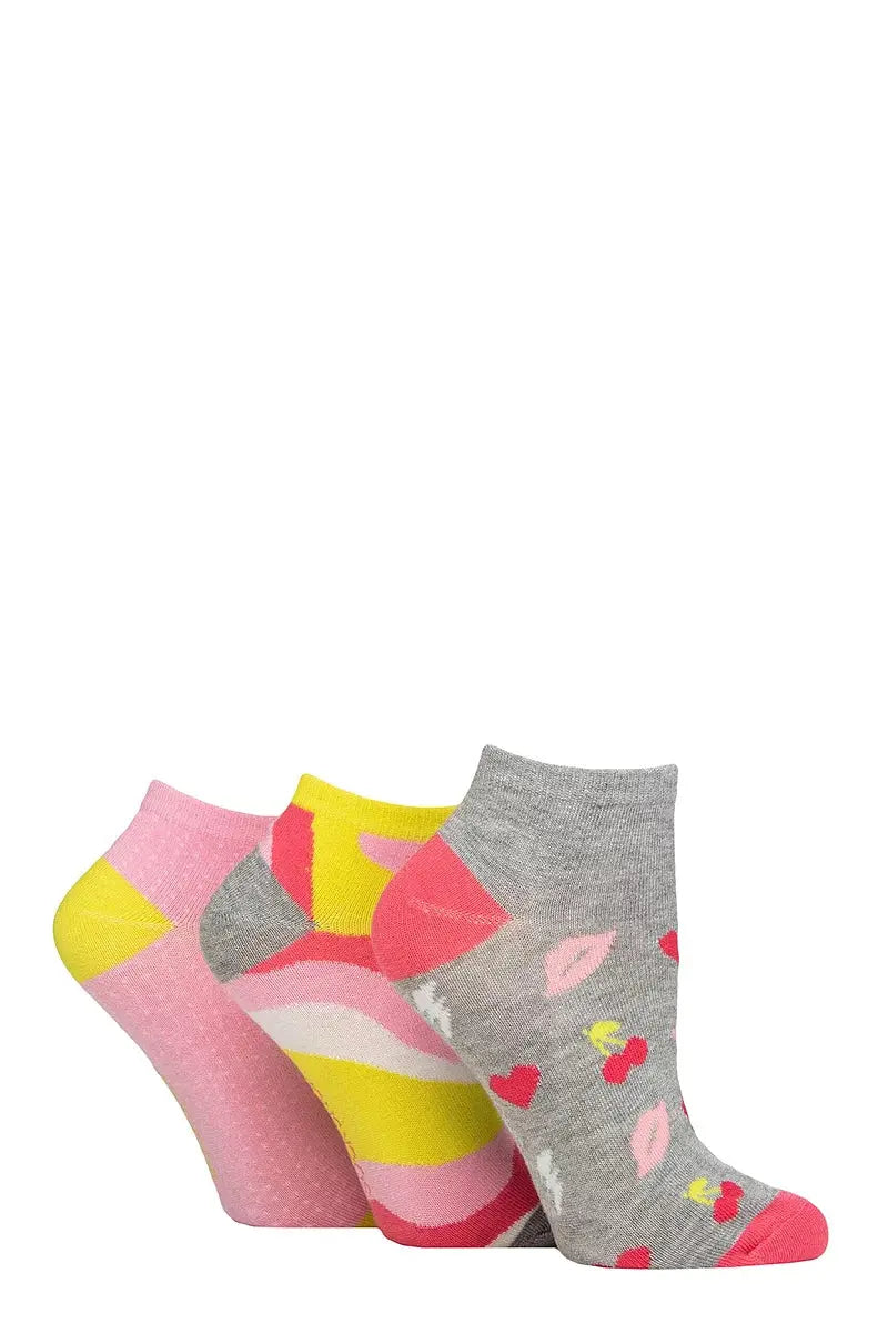 Bamboo Trainer Socks with Smooth Toe Seams Lime Refresher Patterned LazyPanda
