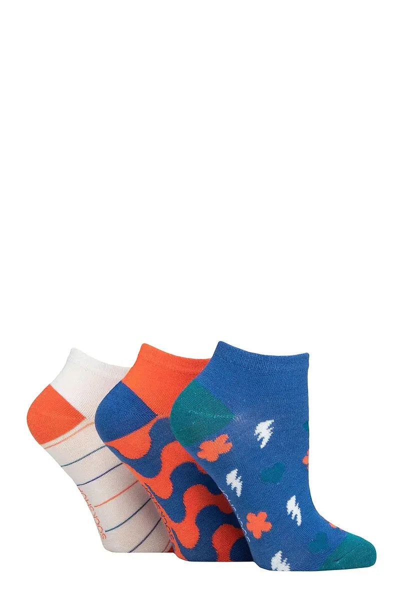 Bamboo Trainer Socks with Smooth Toe Seams Mandarin Patterned LazyPanda