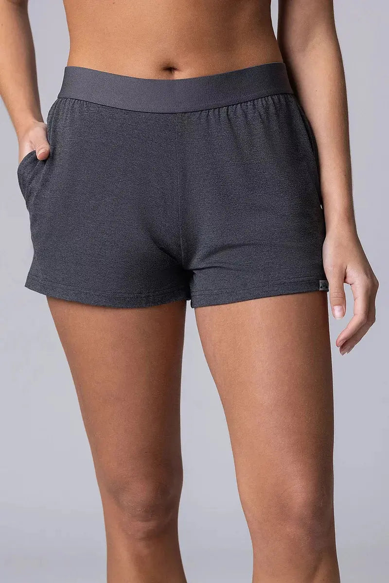 Bamboo Women's Loungewear Shorts Charcoal LazyPanda