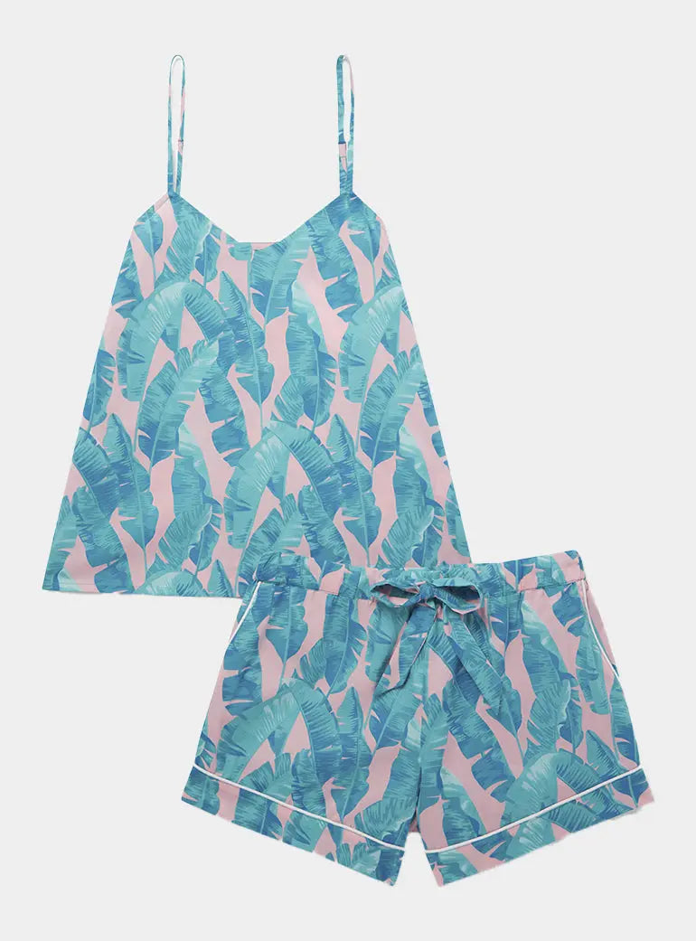 Banana Leaves Women's Cami Organic Cotton Short Set Myza